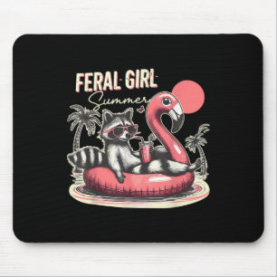 Alfombrilla De Ratón Feral Chica Summer Funny Meme Feral Raccoon Summer