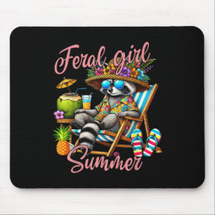 Alfombrilla De Ratón Feral Chica Summer Funny Meme Feral Raccoon Summer