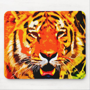Alfombrilla De Ratón Feroz Naranja brillante tigre siberiano