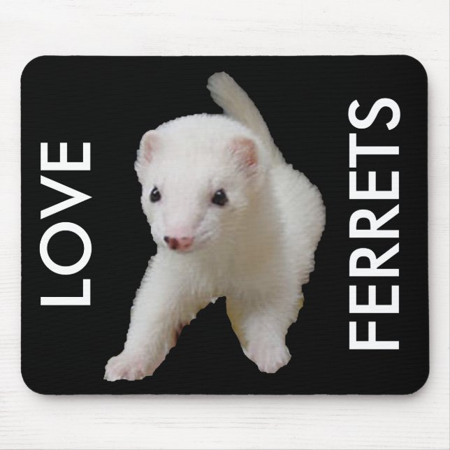 Alfombrilla De Ratón Ferret de bebé blanco (Frente)