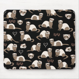 Alfombrilla De Ratón Ferrets de amor - Negro