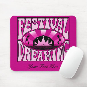 Alfombrilla De Ratón Festival Dreaming Retro Retro Rosa-Negro + rosa