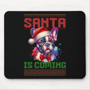 Alfombrilla De Ratón Festividad de los Navidades feos del Bulldog franc