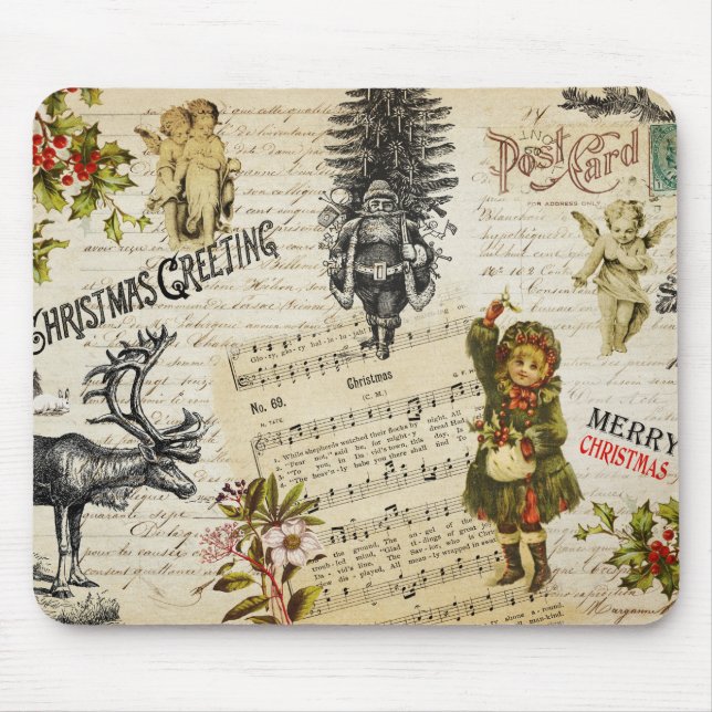 Alfombrilla De Ratón Festividad de los Navidades victorianos Chica Holl (Frente)