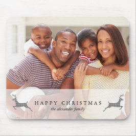 Alfombrilla De Ratón Festividad feliz Navidades Rústica Foto de ciervo 