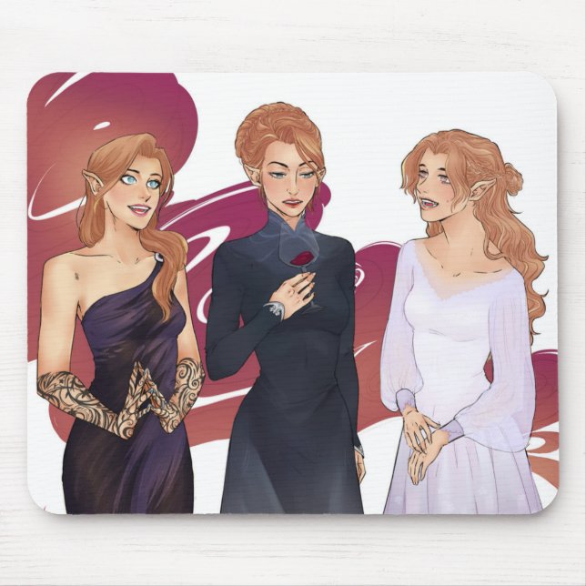 Alfombrilla De Ratón Feyre, Nesta e Elain Archeron (Frente)