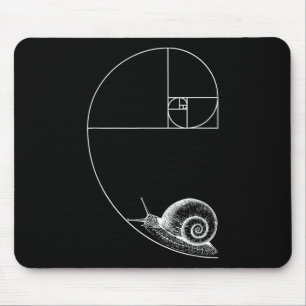 Alfombrilla De Ratón Fibonacci Con Goma De Maestra Matemática De Snail