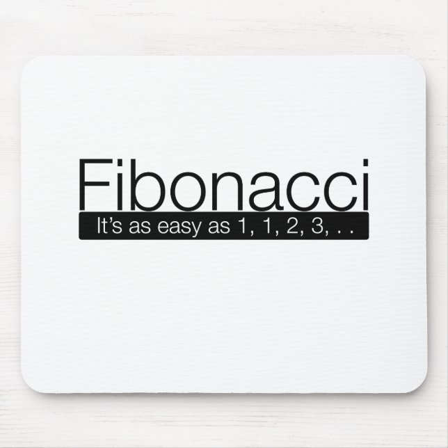 Alfombrilla De Ratón Fibonacci - es tan fácil como 1, 2, 3. (Frente)
