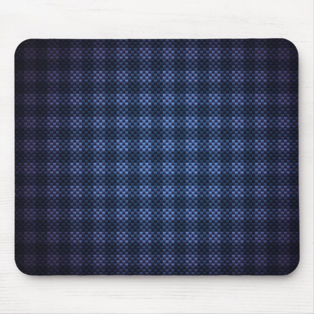 Alfombrilla De Ratón Fibra de carbono azul oscuro a cuadros (Frente)
