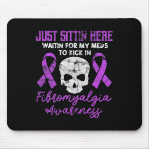 Alfombrilla De Ratón Fibromialgia Conciencia Fibro Guerrero Purple Skul
