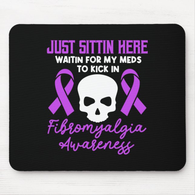 Alfombrilla De Ratón Fibromialgia Conciencia Fibro Guerrero Púrpura Cin (Frente)