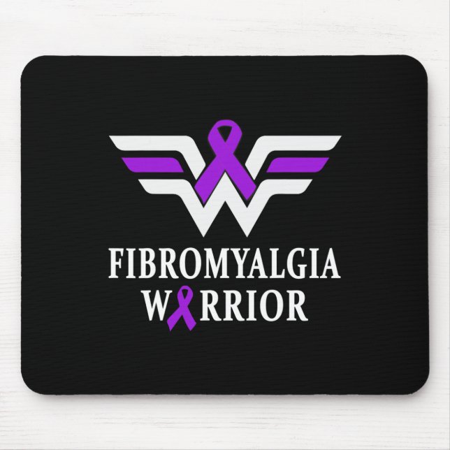 Alfombrilla De Ratón Fibromialgia Conciencia Guerrero Apoyo Cinta Púrpu (Frente)