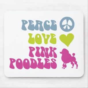 Alfombrilla De Ratón Fiera de amor Pink Poodles mousepad