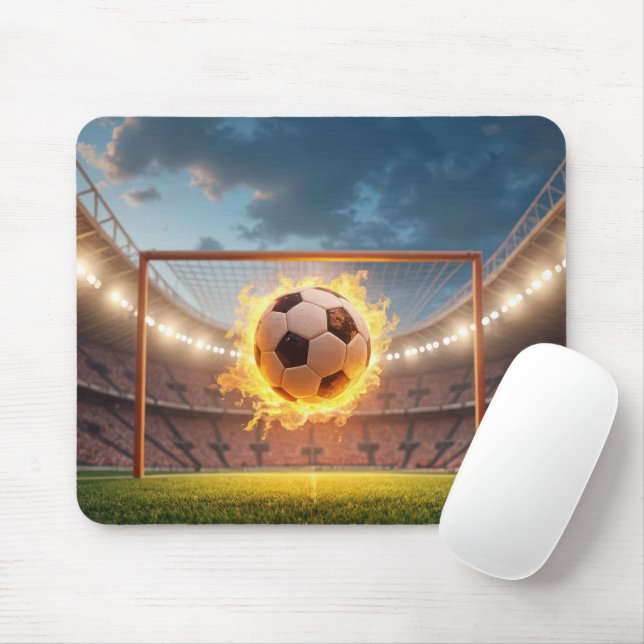 Alfombrilla De Ratón Fiery Soccer Ball (Con ratón)