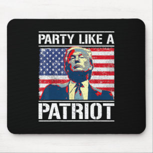 Alfombrilla De Ratón Fiesta A Favor De Trump Como Patriota 4 De Julio I