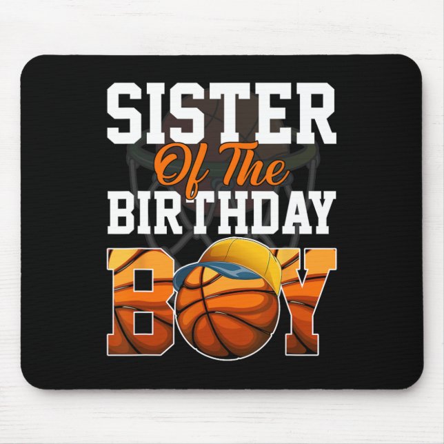 Alfombrilla De Ratón Fiesta de B-day Hermana Baloncesto Nacimiento (Frente)