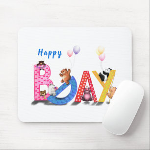 Alfombrilla De Ratón Fiesta de Bears Bears Happy Birday Mouse Pad