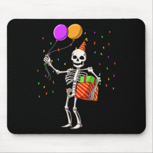 Alfombrilla De Ratón Fiesta de cumpleaños de Halloween Skeleton Cumplea