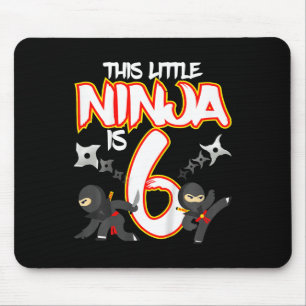 Alfombrilla De Ratón Fiesta de cumpleaños de ninja de 6 años de artes m