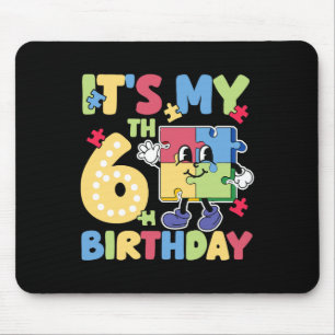 Alfombrilla De Ratón Fiesta de cumpleaños del 6to cumpleaños autismo 6 