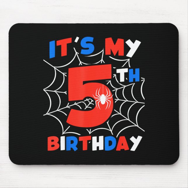 Alfombrilla De Ratón Fiesta de cumpleaños número 5 de Telaraña Cumpleañ (Frente)