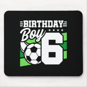 Alfombrilla De Ratón Fiesta de fútbol para niño de 6 años cumpleaños 