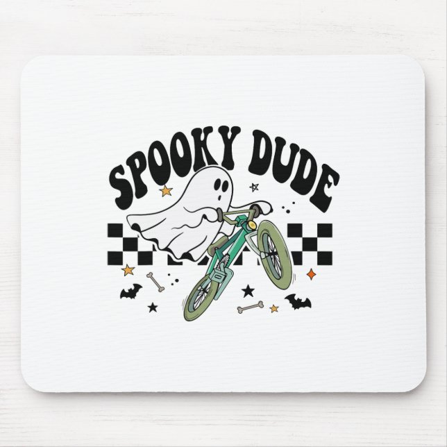 Alfombrilla De Ratón Fiesta de Halloween Retro de ciclismo fantasma C (Frente)