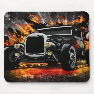 Alfombrilla De Ratón Fiesta de Hot Rod incendia viruta de autos viejos