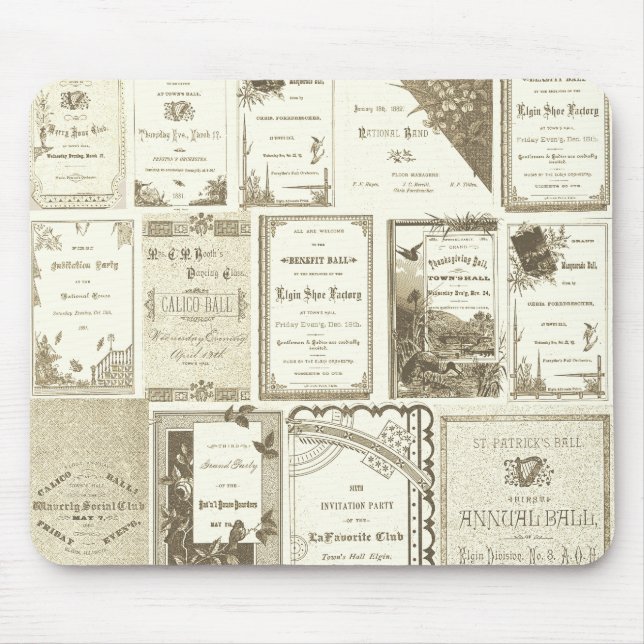 Alfombrilla De Ratón Fiesta de invitaciones a club de sepia de Elgin Il (Frente)