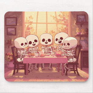 Alfombrilla De Ratón Fiesta de la cena de Skeleton Cute - Mousepad