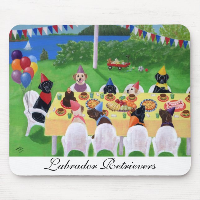 Alfombrilla De Ratón Fiesta de Labrador (Frente)
