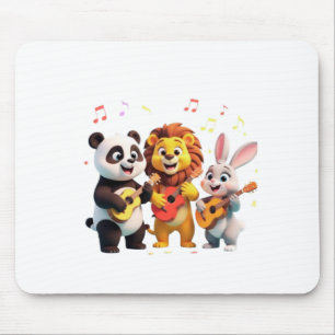 Alfombrilla De Ratón 🎵 Fiesta de Música de Animales de Dibujos Animado