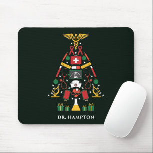 Alfombrilla De Ratón Fiesta de Navidad Personalizada Médico Enfermera D