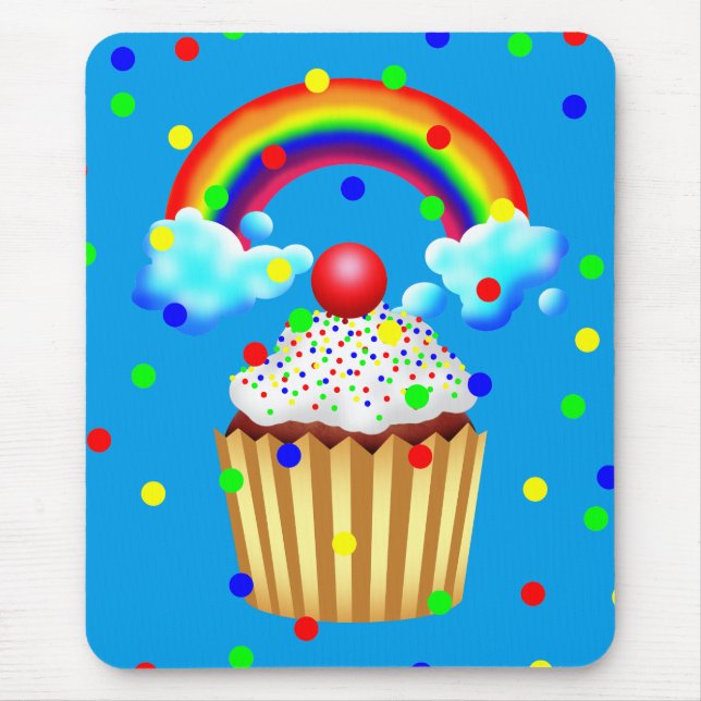 Alfombrilla De Ratón Fiesta de tortas con arcoiris y salpicaduras (Frente)