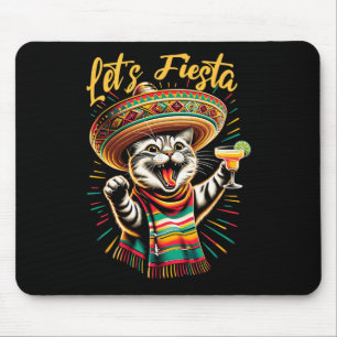 Alfombrilla De Ratón Fiesta del gato mexicano de sombrero cinco de mayo