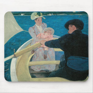 Alfombrilla De Ratón Fiesta en bote por Mary Cassatt, Bella Artes de la
