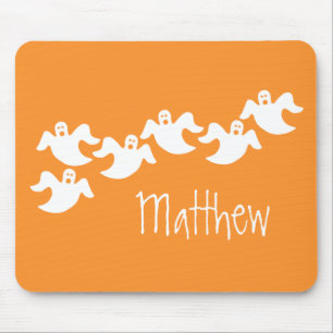 Alfombrilla De Ratón Fiesta fantasma Halloween Mousepad, Naranja