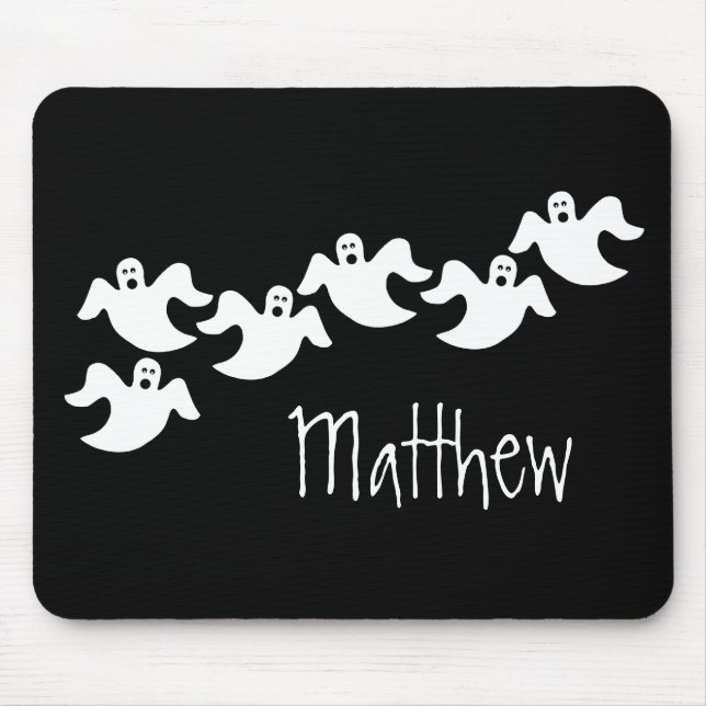 Alfombrilla De Ratón Fiesta fantasma Halloween Mousepad, negro (Frente)