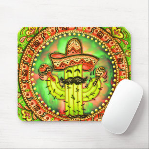 Alfombrilla De Ratón Fiesta mexicana Cinco de Mayo Sombrero Gorra Verde