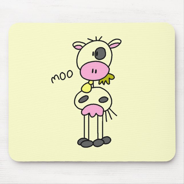 Alfombrilla De Ratón Figura camisetas y regalos del palillo de la vaca (Frente)