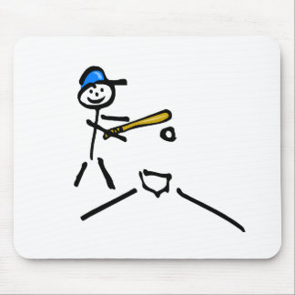 Alfombrilla De Ratón Figura del palillo del béisbol