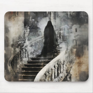 Alfombrilla De Ratón Figura fantasma en la escalera 3 Oculto supernatur