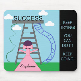 Alfombrilla De Ratón Figura femenina púrpura que busca el éxito