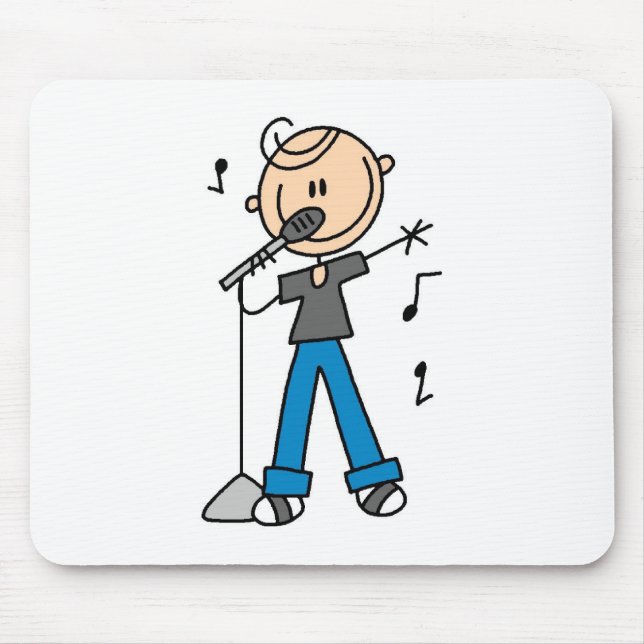 Alfombrilla De Ratón figura masculina camisetas y regalos del palillo (Frente)