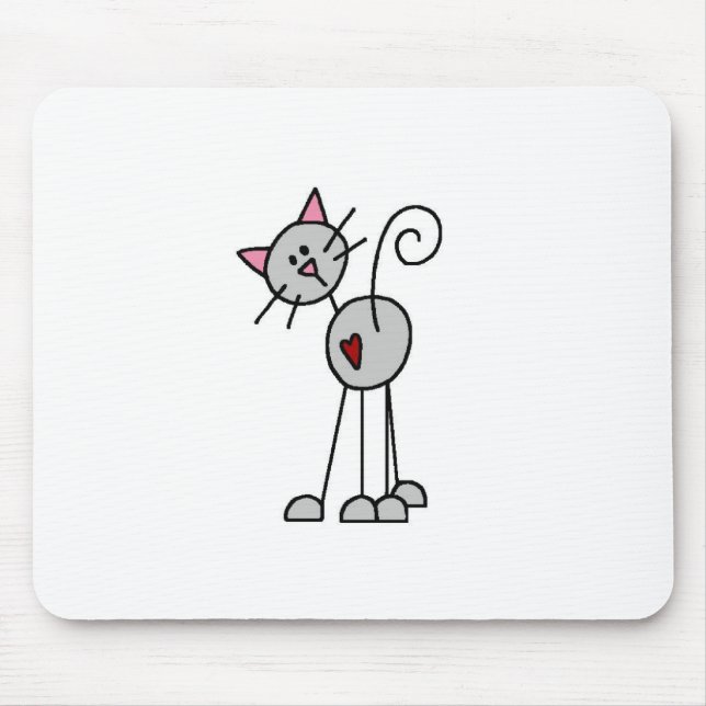 Alfombrilla De Ratón Figura Mousepad del palillo del gato (Frente)