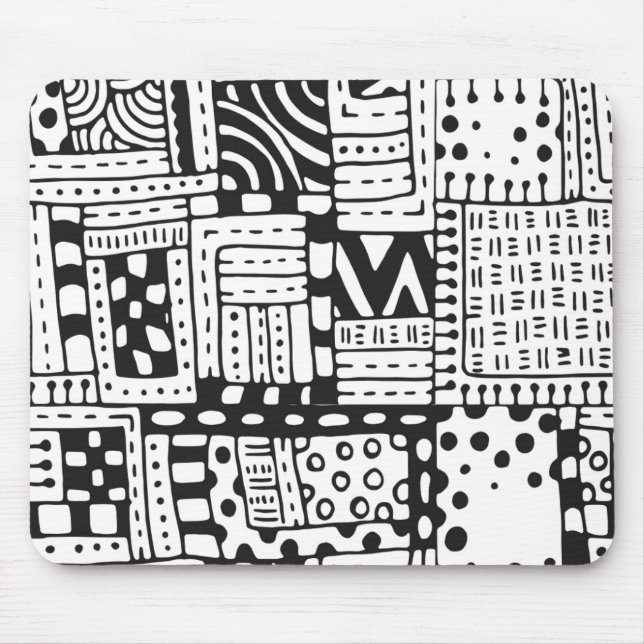 Alfombrilla De Ratón Figuras abstractas indias inspiradas (Frente)