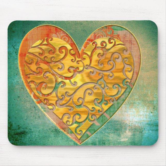 Alfombrilla De Ratón Filigree Pop Art Heart (Frente)