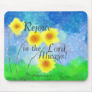 Alfombrilla De Ratón Filipinas 4:4 Biblia, regocijo en el Señor siempre