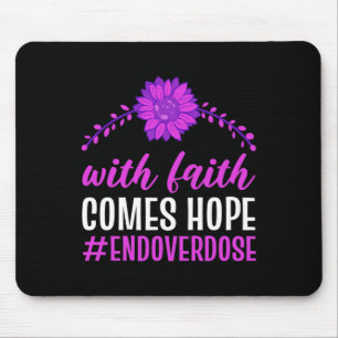 Alfombrilla De Ratón Fin de la sobredosis con fe viene Esperanza Floral