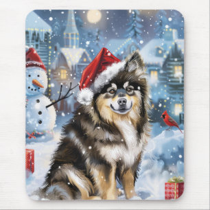 Alfombrilla De Ratón Finnish Lapphund Invierno Maravilla Navidad Alegrí